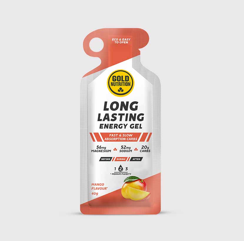 GoldNutrition Long Lasting Energy Gel Mango packet label view
