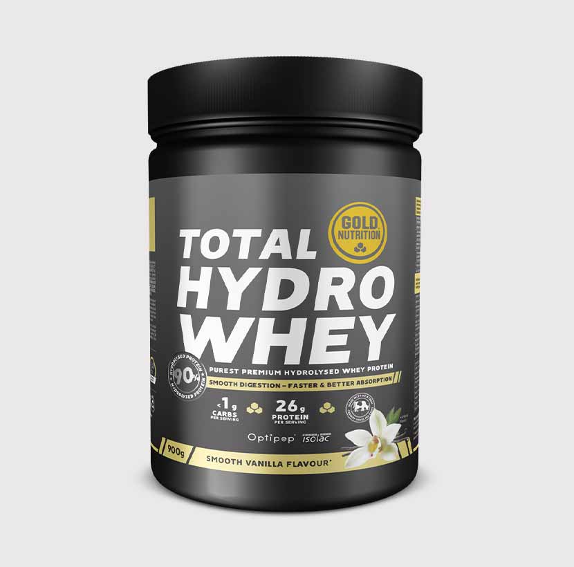 GoldNutrition Total Hydro Whey Vanilla hydrolysed whey protein powder packaging view